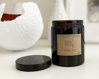 Amber Gray scented handmade candle with natural soy wax