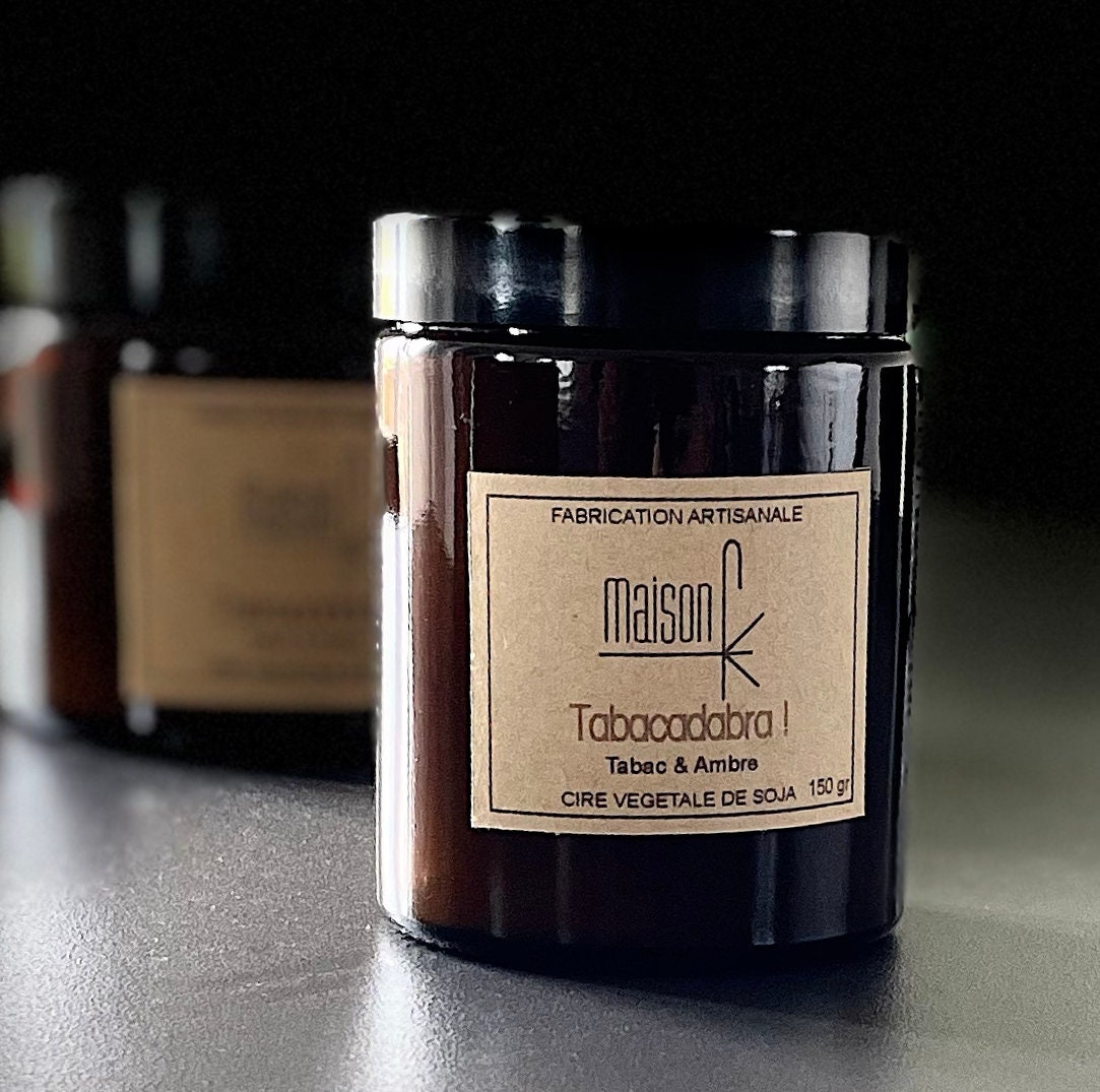 tobacco and amber candle Tobacco and Amber Scented Handmade Candle With Natural Soy Wax