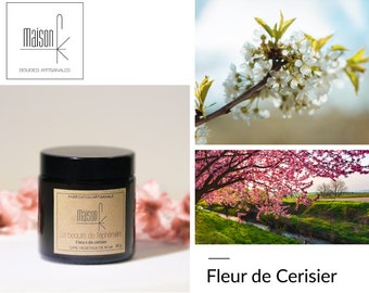 Bougie artisanale parfumée Fleur de Cerisier à la cire de soja naturelle