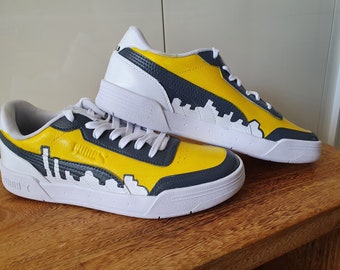 Puma Vintage 1985 Ring Trainers Leather Uppers White Gold Reino Unido 4 EU 37 US 6.5 Etsy Mexico