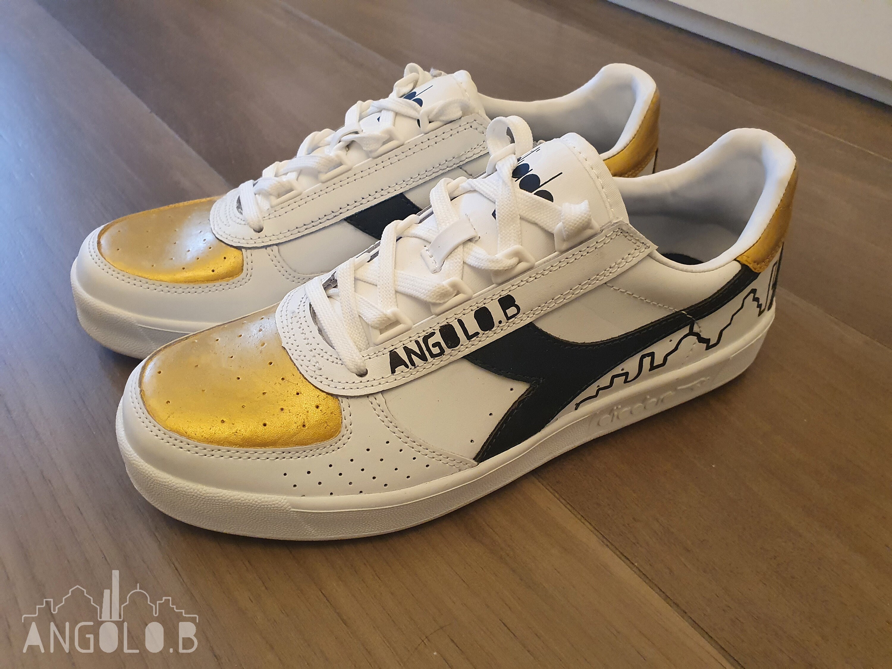 Diadora B Elite personalizzata skyline Nero Oro horizonte - Etsy España