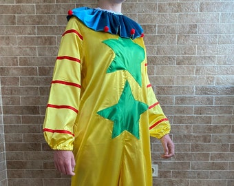 Killer clown Outer Space costume Yellow clown with star Clown costume Circus costume Scary costume Clown collar Halloween costumes Cosplay