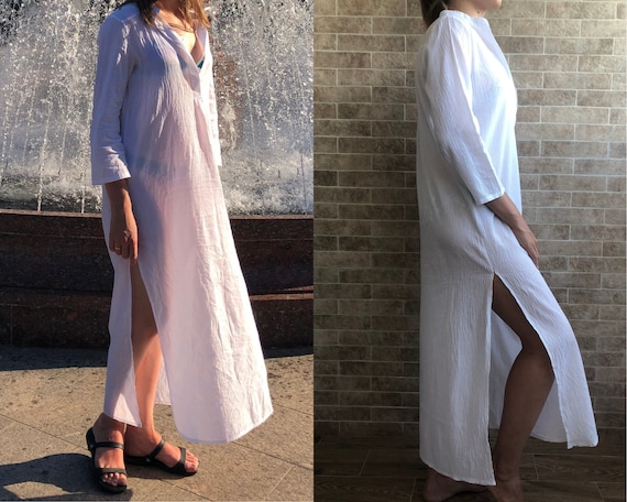 Strandjurk voor dames Strandjurk wit Strandjurk lang Zomerjurk Trouwjurk Boho maxi jurk Lange zomerjurk Vakantie Feestjurk Etsy Nederland
