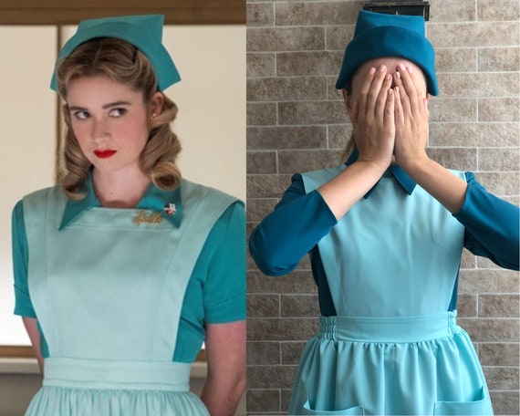 Costume da infermiera Uniforme infermiera Vestito da donna Grembiule  berretto da infermiera Vestito da infermiera Costume da cricca Costume  Haloween Costume Dolly Cosplay per donne Blu -  Italia