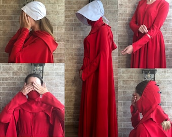 Handmaids tale costume cloak mask cap wings The Handmaids tale costume Offred Handmaid tale costume Cosplay costume Women halloween costume