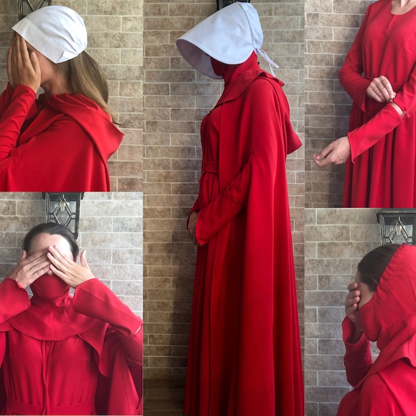 Handmaids tale costume cloak mask cap wings The Handmaids tale costume Offred Handmaid tale costume Cosplay costume Women halloween costume