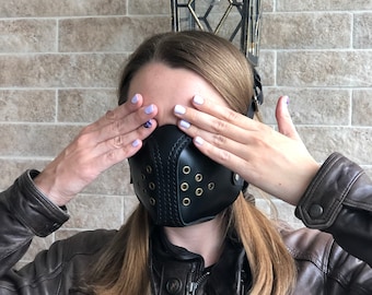 skak systematisk Disciplinære Bondage BDSM Gag Face mask Head mask Protection Femdom Leather - Etsy 日本