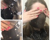 Bondage BDSM Gag Leather Bondage Face Mask Head Mask Protection