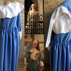 Agatha van helsing Dracula costume Nun costume women Nun habit Nuns habit Nun veil Nun collar Halloween costume Renaissance costume Nun&#39;s