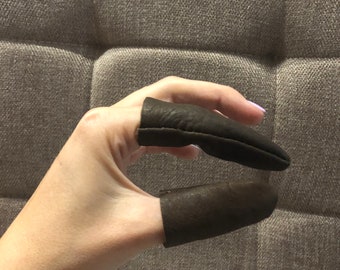 8 Leder-Fingerhüte Fürs Nähen – 4 Paar Für Zeige- & Daumen, Schutz Beim Sticken, Basteln & Nadelfilzen (versch. Farben)