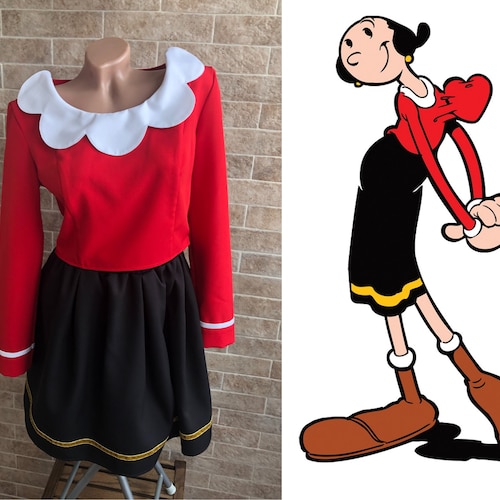 Popeye Olive Oyl Costume Womens Baby Girl Kids Halloween Etsy