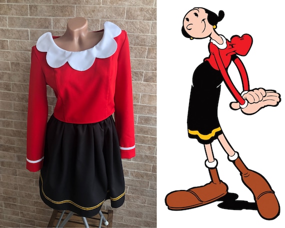 Popeye Olive Oyl Costume Womens Baby Girl Kids Halloween Costume