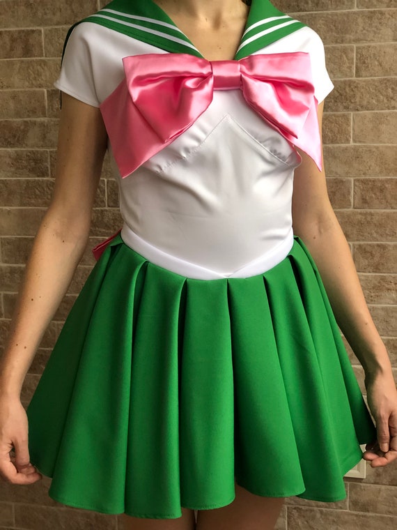 Cosplay di Sailor Moon Vestito di Sailor Jupiter Costume di Sailor Jupiter  Costume di Halloween Vestito di luna di Sailor Vestito di donna Girl kids  Green Sailor Uniform -  Italia