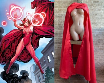 Scarlet witch costume Wanda Vision Scarlet witch cape Scarlet witch cloak Red cloak Devil cloak Devil cape Devil Halloween costume Cosplay