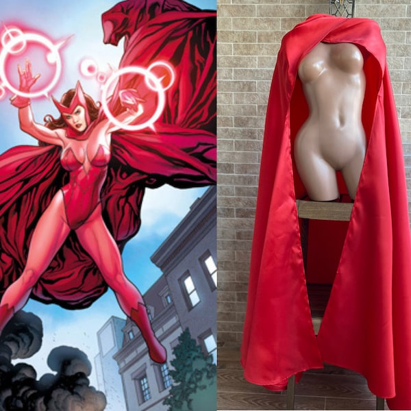 Scarlet witch costume Wanda Vision Scarlet witch cape Scarlet witch cloak Red cloak Devil cloak Devil cape Devil Halloween costume Cosplay