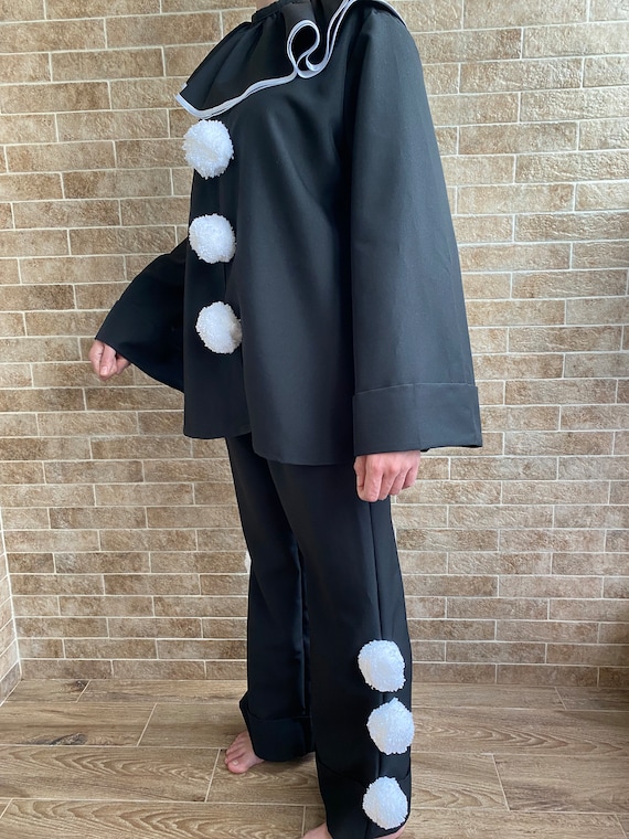 Pierrot Costume Pierrot Collar Clown Costume Black White Pennywise