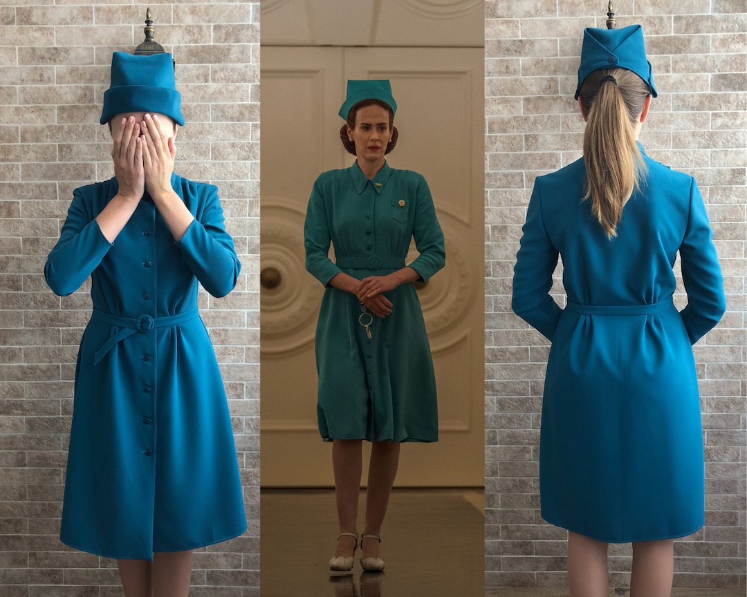 Nurse Costume Nurse Dress Nurse Uniform Women Dress Nurse Cap Ratched Costume Haloween Costume