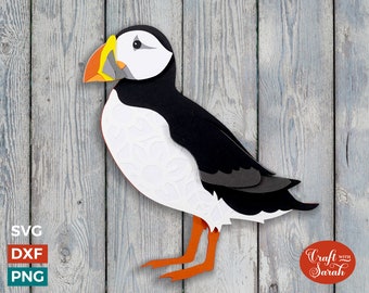 Puffin SVG | Layered Puffin Cutting File