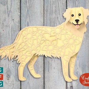 Golden Retriever SVG | Arquivo de corte em camadas Golden Retriever