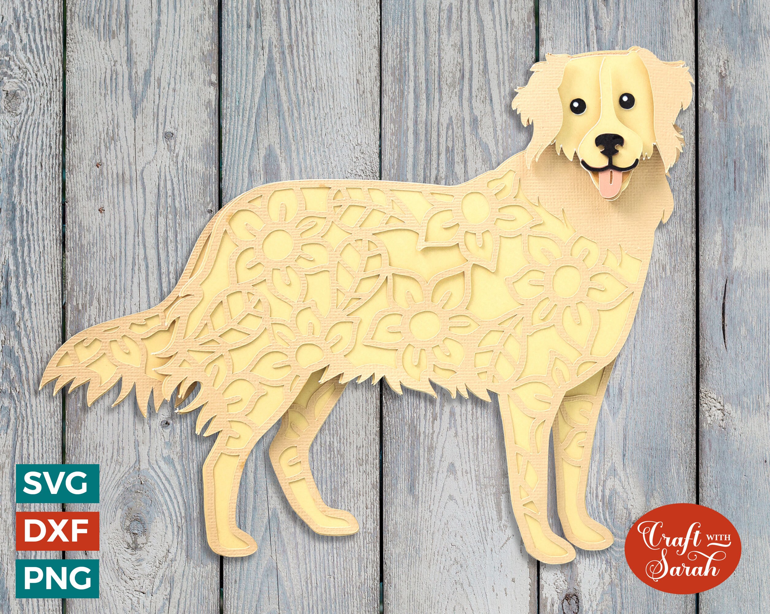 Golden Retriever SVG | Layered Golden Retriever Cutting File - Etsy UK