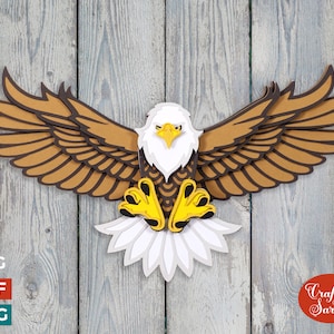 Águia americana em voo SVG | Águia americana 3D SVG
