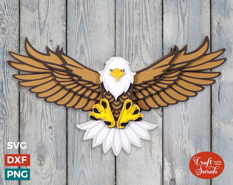 Bald Eagle in Flight SVG | 3D Bald Eagle SVG - Etsy UK