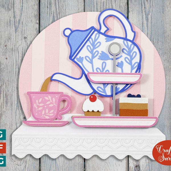 High Tea SVG | 3D layered High Tea Cutting File