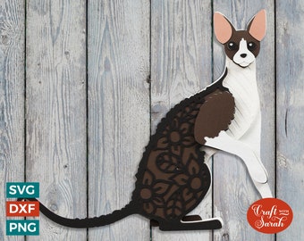 Cornish Rex Layered SVG | Layered Cornish Rex Cat Cutting File