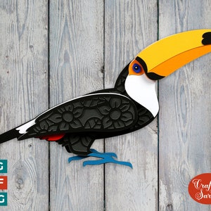 Tucano SVG | Arquivo de corte 3D em camadas de tucano