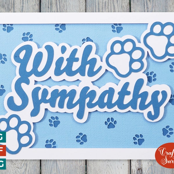 Pet Paws Sympathy Card | Layered Sympathy Card SVG