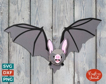 Bat in Flight SVG | Layered Halloween Bat Cutting File
