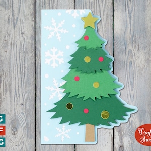 Carte de voeux de sapin de Noël SVG | Carte festive à bord latéral