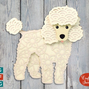 Caniche SVG | Fichier de découpe pour chien caniche toy superposé