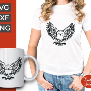 Coruja da Neve em Voo SVG | Coruja de Vinil