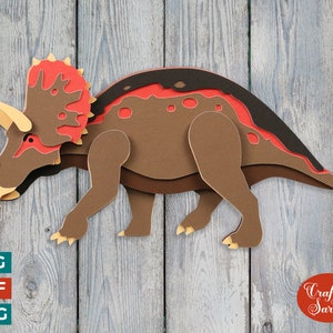 Triceratops SVG | Layered Triceratops Dinosaur Cutting File