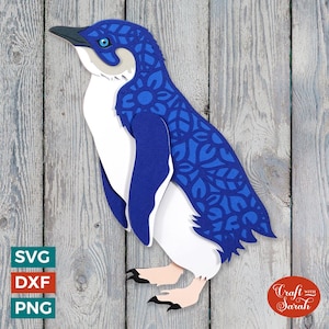 Fairy pinguïn SVG | Gelaagd snijbestand voor de kleine blauwe pinguïn