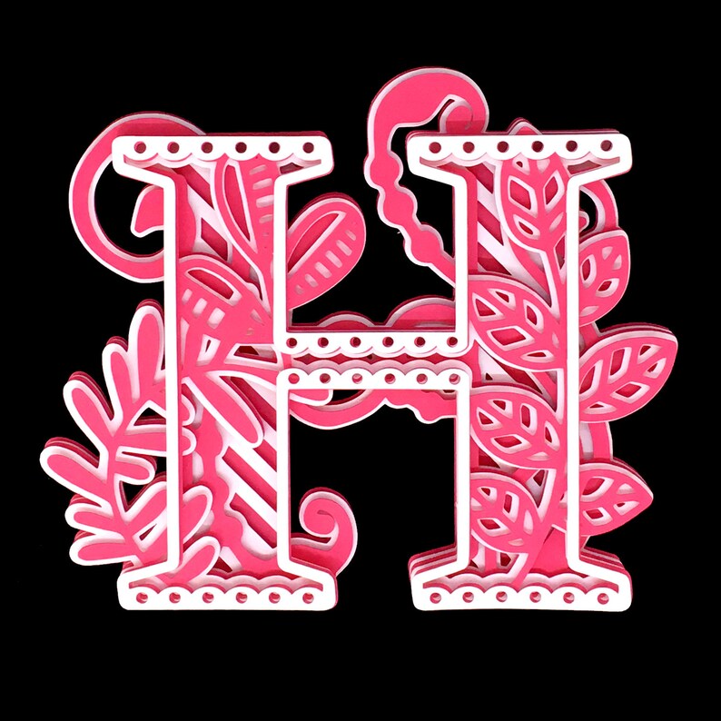 Download Letter H 3D Alphabet SVG for Cricut 3D SVG H Monogram | Etsy
