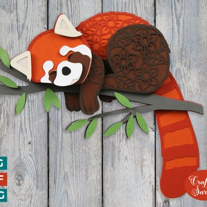 Red Panda SVG | Arquivo de corte 3D Layered Red Panda