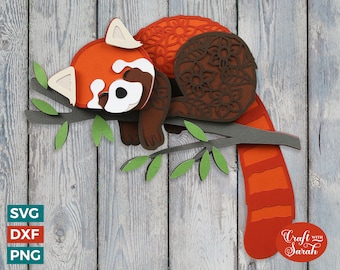 Red Panda SVG | 3D Layered Red Panda Cutting File