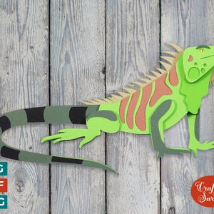 Iguana SVG | 3D Layered Lizard Cutting File