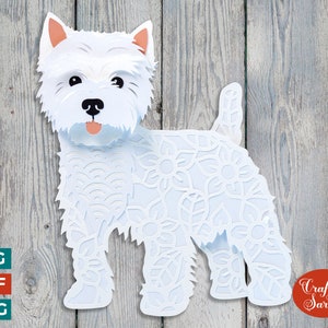 Westie SVG | Layered West Highland Terrier Cutting File