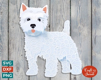 Westie SVG | Layered West Highland Terrier Cutting File