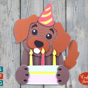 Verjaardag hond SVG | Gelaagd hondensnijbestand voor verjaardagsfeestje
