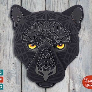 Mandala Panther Head SVG | 3D Panther SVG