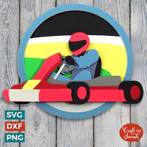 ゴーカート SVG | 3D レイヤー ゴーカート カット ファイル