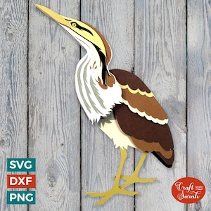 Bittern Bird SVG | Layered Bird Cutting File