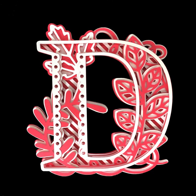 Download Letter D 3D Alphabet SVG for Cricut 3D SVG Letters D Monogram | Etsy