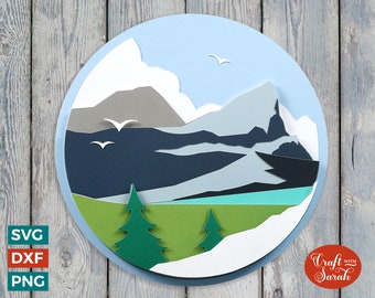 Mountains SVG | Layered Wild Mountains Cutting File