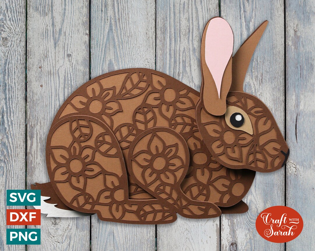 Rabbit SVG | Layered Short Fur Rabbit Cutting File - Etsy