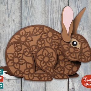Lapin SVG | Lime à découper en fourrure courte superposée pour lapin